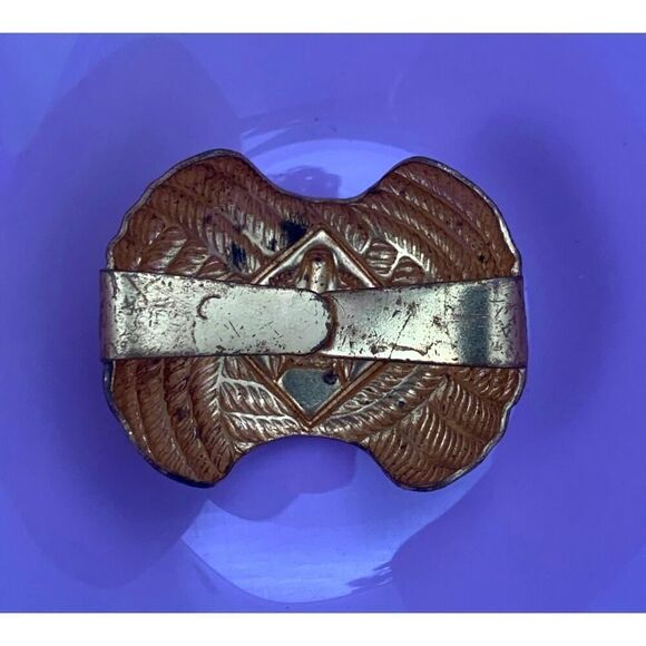 Vintage Boy Cub scout Wolf Neckerchief Scarf Tie Clip Gold Blue 1003 - Picture 3 of 4